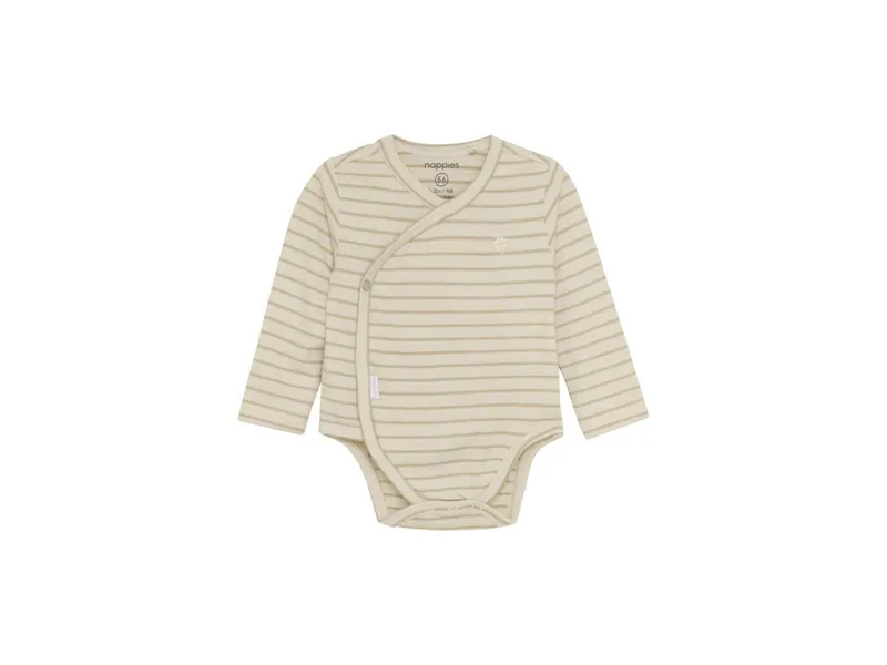 Noppies Wickelbody Navi Stripe pattern off white Gr. 62, Natur, braun, – Produktbild 1 von 1