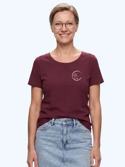 Life-Tree Life-Tree Organic Fairwear Shirt Women Logo Circle | Rot/Blau – Produktbild 1 von 1