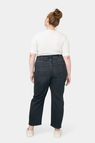 DAWN Damen Jeans STARDUST High Waist O-Shape DAWN Bio-Baumwolle Curvy, Black/black, – Produktbild 4 von 6