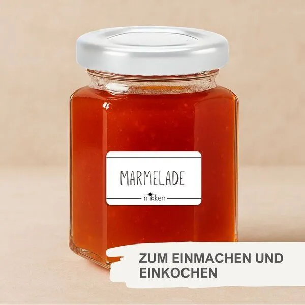 mikken mikken 100 kleine Marmeladengläser 110 ml Einmachgläser mit Schraubdeckel, Weiss, – Produktbild 2 von 3