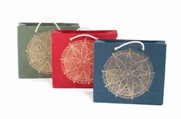 El Puente El Puente Geschenktaschen "Rosette", 3er-Set | Fair Trade & Handmade aus Indien – Produktbild 1 von 1