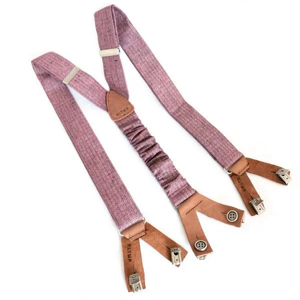 klYmp klYmp Hosenträger / Schleife in Leinen Diamand, Magenta (rosa), – Produktbild 7 von 7