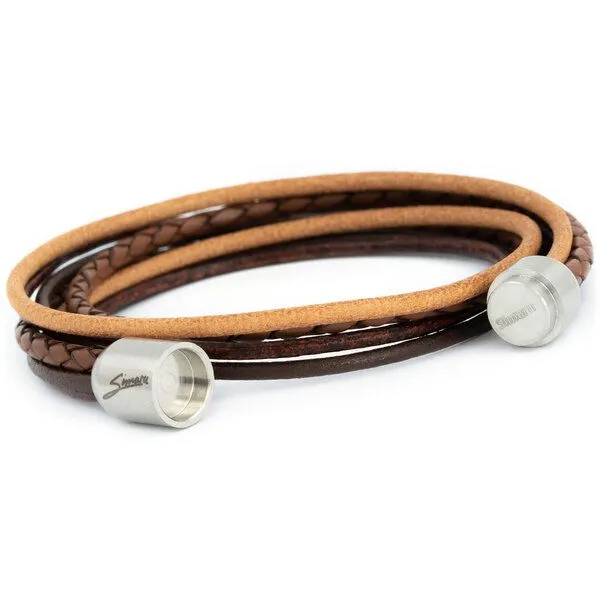 Simaru Simaru Echtleder- /Wickelarmband für Damen & Herren mit Magnetverschluss, Hellbraun, – Produktbild 4 von 5