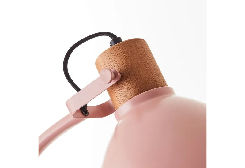 Brilliant Brilliant Stehlampe Erena, ohne Leuchtmittel, Höhe 150 cm, E27, Metall/Holz, Rosa, – Produktbild 2 von 3