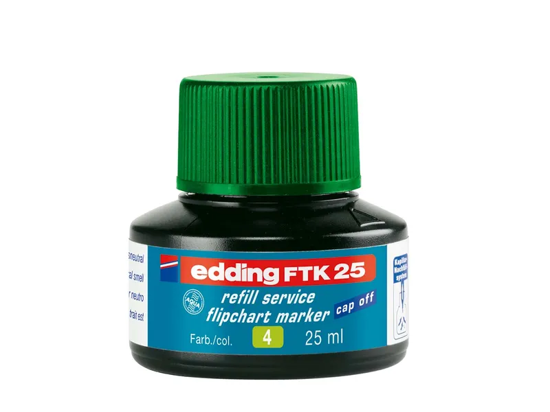 Edding Edding Nachfülltinte "FTK 25" für Flipchartmarker, 25 ml, Grün, – Produktbild 2 von 3