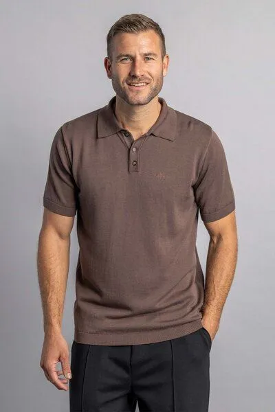 DIRTS dirts Knit Poloshirt, Chestnut, – Produktbild 2 von 4