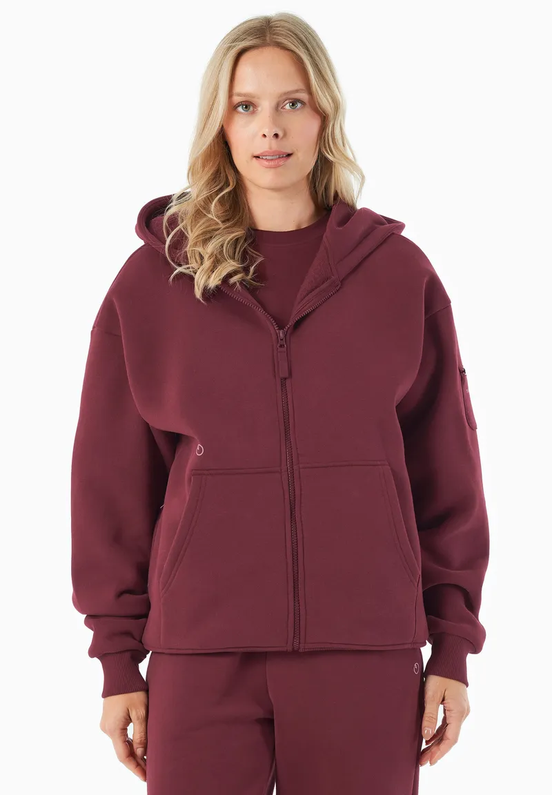 ORGANICATION ORGANICATION Herren vegan Hoodie Mit Reißverschluss Jenna Bordeaux, Dunkelrot, – Produktbild 1 von 1