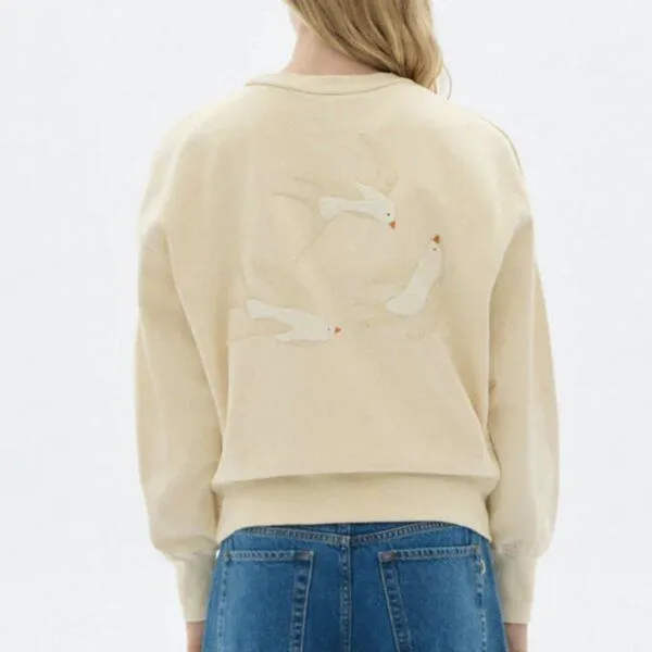thinking mu thinking mu Jodie Sweater mit Vogelapplikation – Produktbild 1 von 3