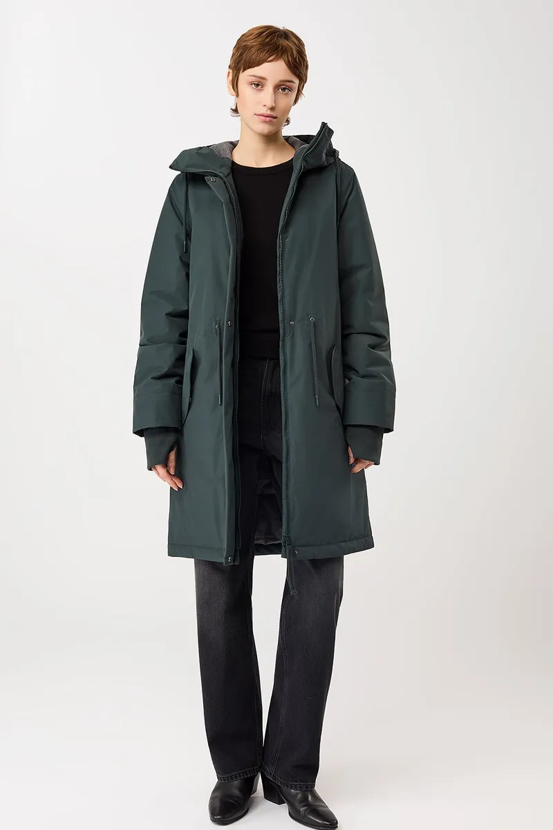 LangerChen LangerChen Damen vegan Parka Lockere Passform Wattiert Tannengrün, Grün, – Produktbild 2 von 2