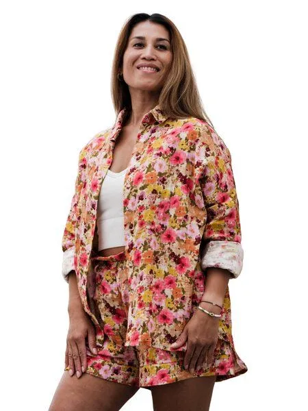 Hutch&Putch Hutch&Putch Musselin Oversize Bluse - Klassische Bluse - Langarmbluse aus 100% Bio-Baumwolle, Flowerful, – Produktbild 1 von 4