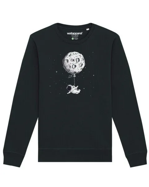 watapparel watapparel Sweatshirt Unisex Funny Spaceman, Black, – Produktbild 1 von 3