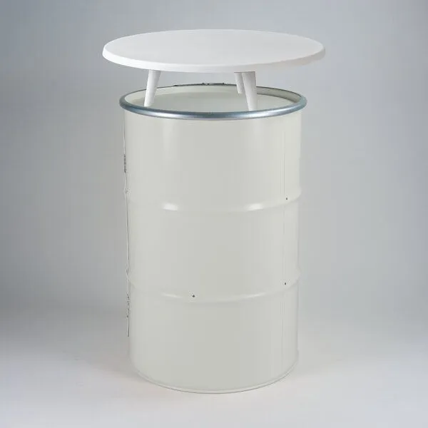 Lockengelöt Lockengelöt Stehtisch (Fass + Aufsatz), Weiß/weiß/weiß, – Produktbild 3 von 3