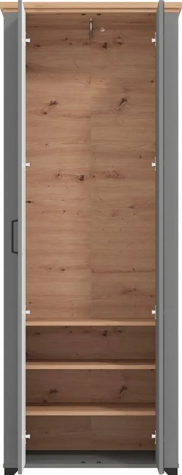Home affaire Garderobenschrank Valencia, Grau, – Produktbild 4 von 5