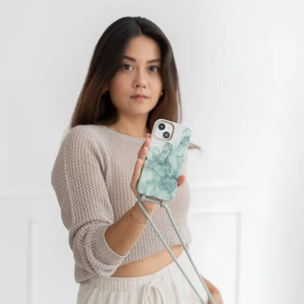 change the label change the label Change Case - 2in1 Nachhaltige iPhone Hülle mit abnehmbarer Kette, Aqua grün, – Produktbild 4 von 4
