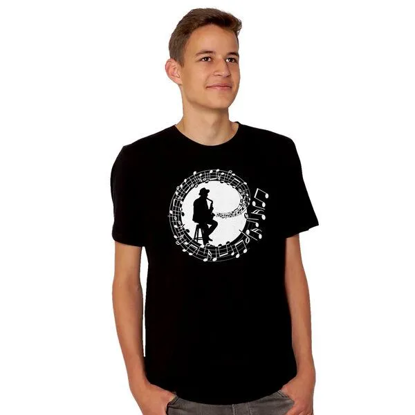 HANDGEDRUCKT HANDGEDRUCKT RESTPOSTEN "Musicmaker" Männer T-Shirt, Black, – Produktbild 1 von 2