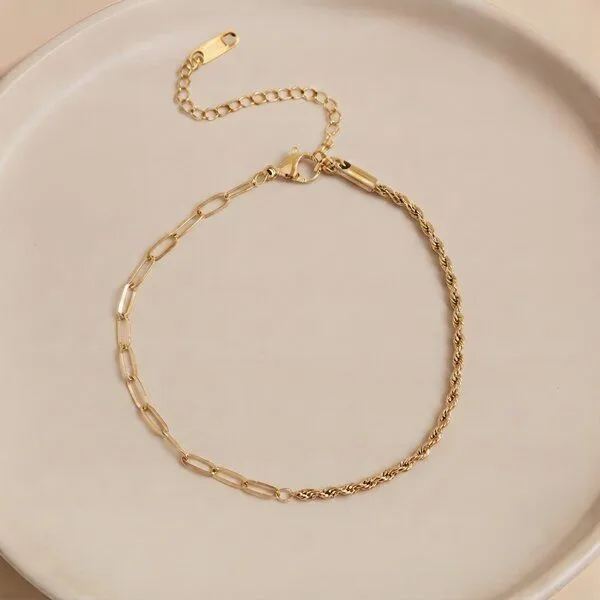 ELEKTROPULLI ELEKTROPULLI Mix Armband ca. 20 cm x 2 mm (inkl. 4 cm Verlängerungskette), Gold, – Produktbild 1 von 1