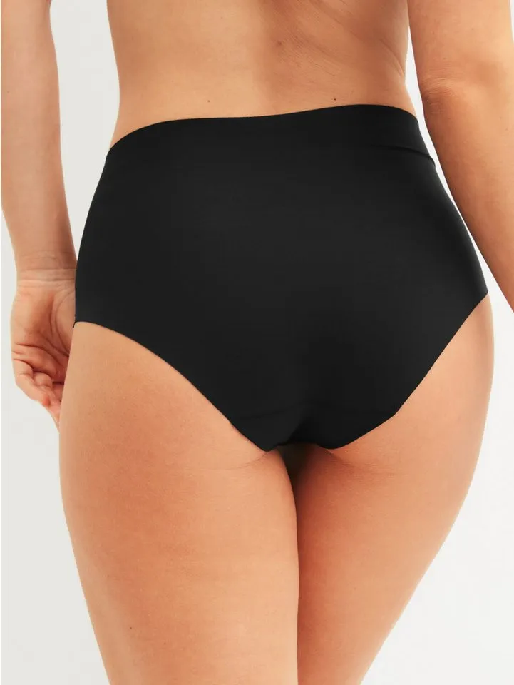 CALIDA CALIDA High-Waist-Slip Natural Skin mit hohem Bund, flache Abschlüsse, Interlock-Qualität, Schwarz, – Produktbild 3 von 4