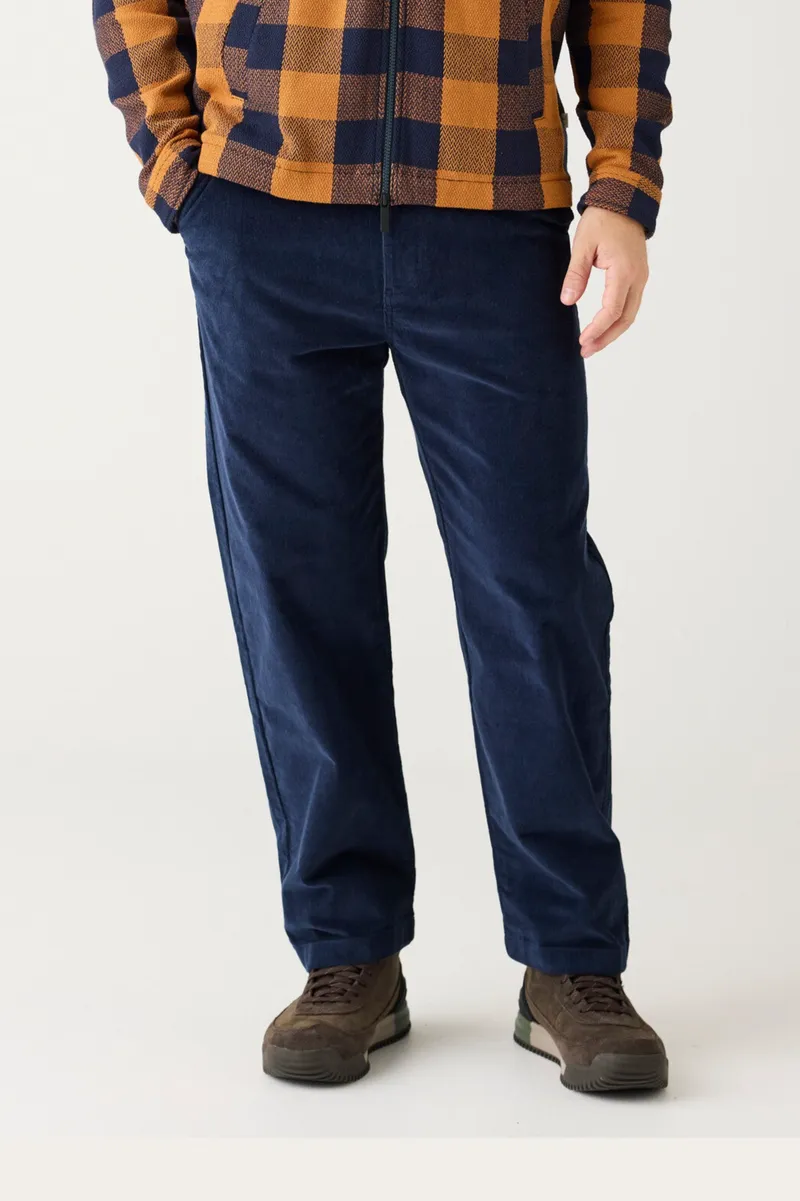 KnowledgeCotton Apparel KnowledgeCotton Apparel Herren vegan Chino-Hose Flint Wide Corduroy Night Sky Navy, Extra dunkelblau, – Produktbild 2 von 3