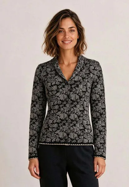 LANA Organic LANA Organic Strickjacke, Modell Jolie, Ashley schwarz - pepper, – Produktbild 1 von 4