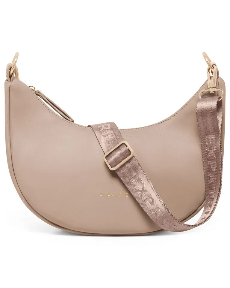 Expatrié Umhängetasche Lea Small Half Moon Bag Schultertasche, Elegante Crossbody Bag in Halbmond Form, Wasserabweisend, Braun, – Produktbild 1 von 5