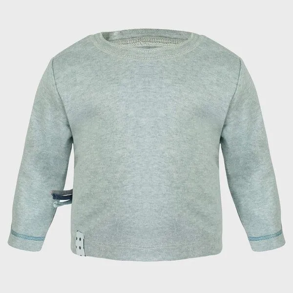 OrganicEra Baby Langarm T-shirt 'OrganicEra' aus Bio Baumwolle, Aqua melange (grün), – Produktbild 2 von 4