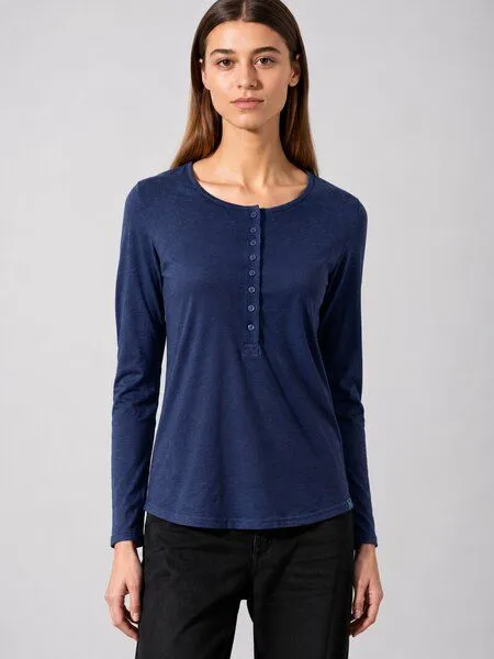 HempAge HempAge Damen Longsleeve Hanf/Bio-Baumwolle, Night (blau), – Produktbild 2 von 4