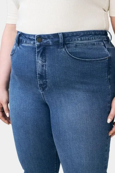 DAWN Damen Jeans SUN UP Organic Powerstretch DAWN Bio-Baumwolle Curvy, Medium blue, – Produktbild 5 von 5