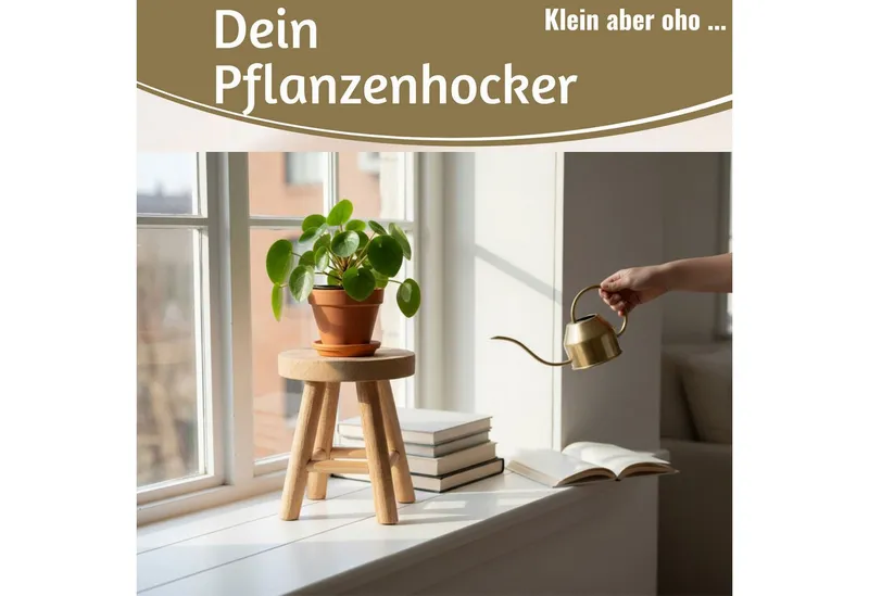 LS-LebenStil Blumenständer Pflanzenhocker Teak Holz Rund 18x15cm Niedriger Blumenständer Hocker (Design Deko Hocker Mini Tisch rustikales kleines Tischchen Holzhocker, 1 St., Braun 4 Füße kleiner Pflanzenständer Pflanzentisch Holzhocker Deko), FSC zertifiziert, Braun, – Produktbild 3 von 5
