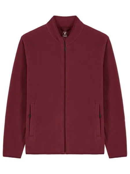 YTWOO YTWOO Baisc Herren Fleecejacke aus 100% recyceltem Polyester, Burgundy, – Produktbild 3 von 4