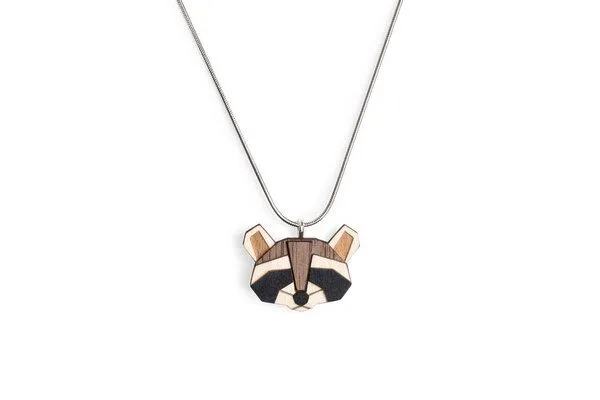 BeWooden BeWooden Halskette Kette mit Anhänger aus Holz, Waschbär, – Produktbild 3 von 3