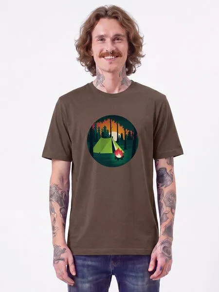 watapparel watapparel T-Shirt Unisex Zelten, Mocha, – Produktbild 2 von 2