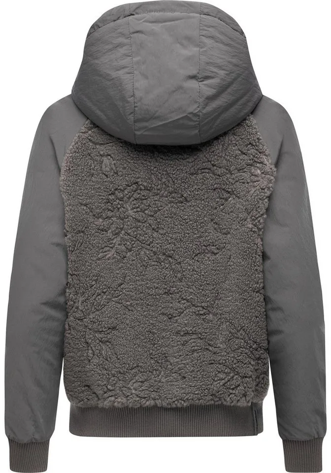 ragwear ragwear Plüschjacke Talianita YOUMODO Leicht gefütterte Teddyjacke mit Kapuze, Grau, – Produktbild 4 von 4