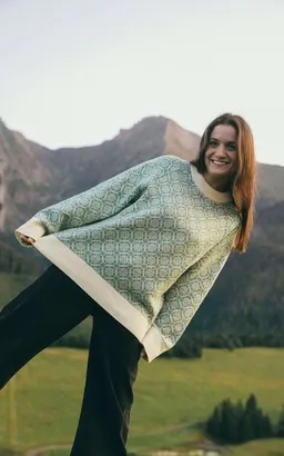 Kopyto Kopyto BARIBAL - Damen Oversize Boxy Stickpullover Beskiden-Muster 100% Merinowolle – Produktbild 1 von 1