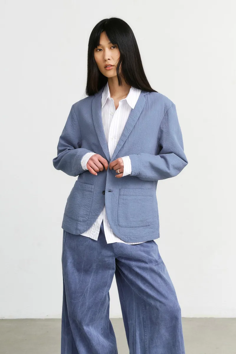 Rotholz Rotholz Damen vegan Blazer Workwear Steinblau, Blau, – Produktbild 2 von 2