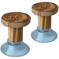 Olivenholz erleben Olivenholz erleben Handtuchhaken PLOP mit Gumminoppen - 2er Set – Produktbild 1 von 1