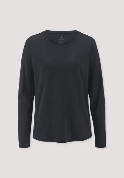 hessnatur hessnatur Longsleeve Relaxed aus Regenerative Organic Cotton (ROC), Schwarz, – Produktbild 4 von 4