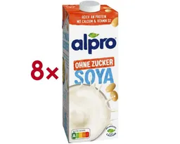 Alpro Alpro Pflanzenmilch SOYA ohne Zucker, 8x 1 Liter Sojadrink – Produktbild 1 von 1