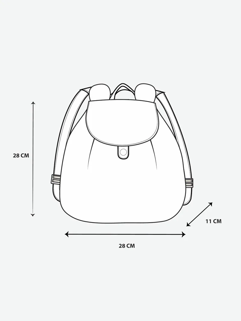 Vertbaudet Kinder Kita-Rucksack aus Musselin mit Ohren, Nachtblau, – Produktbild 3 von 4