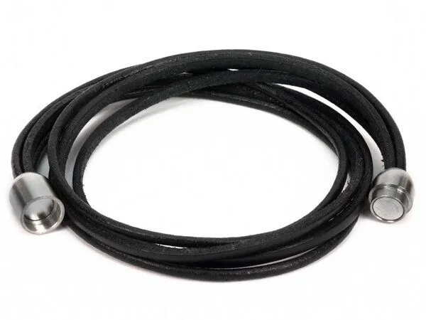 Simaru Simaru Echtleder- /Wickelarmband für Damen & Herren mit Magnetverschluss, Schwarz, – Produktbild 4 von 4