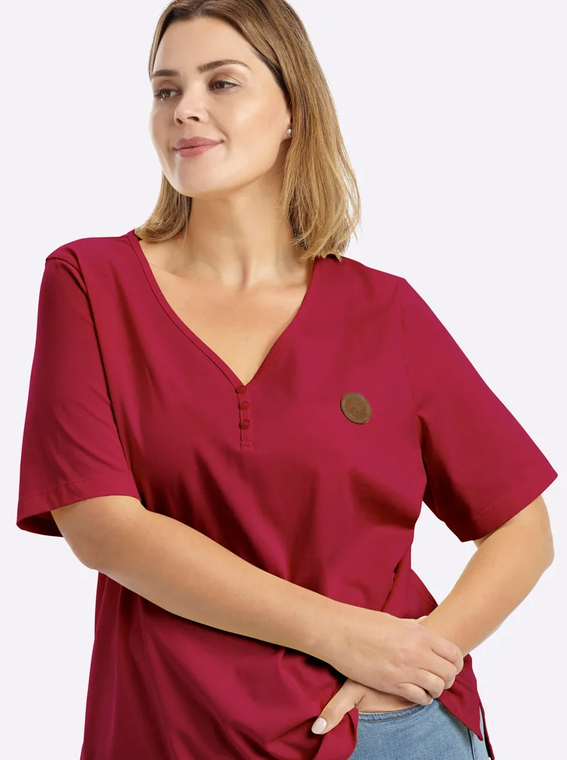 sheego V-Shirt kirsche, Kirsche, – Produktbild 1 von 2