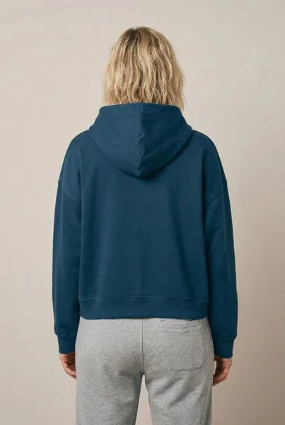THE FACE OF ELEMENTS The Face of Elements Essential - Relaxed Boxy Fit Hoodie aus 100% Bio-Baumwolle, Algae (blau), – Produktbild 3 von 3