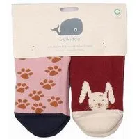 Walkiddy Kinder Gripper-Socken Tiny Rabbits rot – Walkiddy, GOTS-zertifizierte Bio-Baumwolle, rutschhemmende Stoppersocken aus 90% Bio-Baumwolle 2% Elasthan für Babys und Kleinkinder, ideal für erste Schritte, Krabbelphase und Kita-Alltag – Produktbild 1 von 1