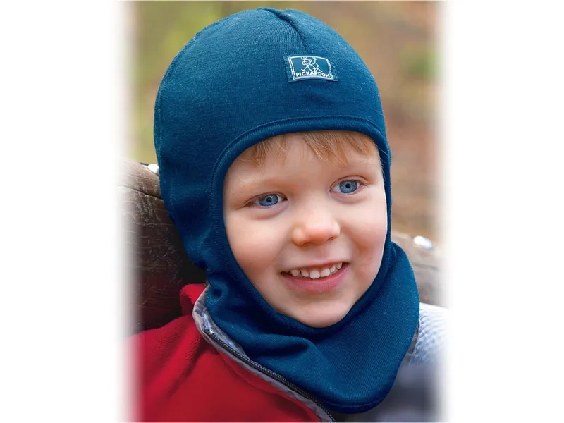 Pickapooh Pickapooh Baby und Kinder Helmmütze Schlupfmütze Wolle Seide ocean Gr.48, Blau, – Produktbild 2 von 2