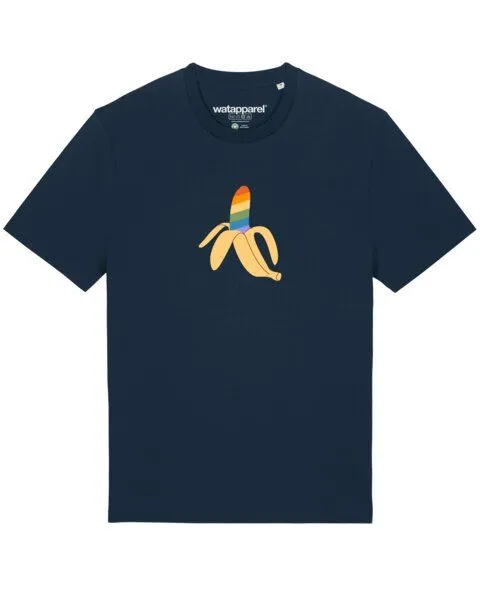 watapparel watapparel T-Shirt Unisex Rainbow Banana, French navy, – Produktbild 1 von 3