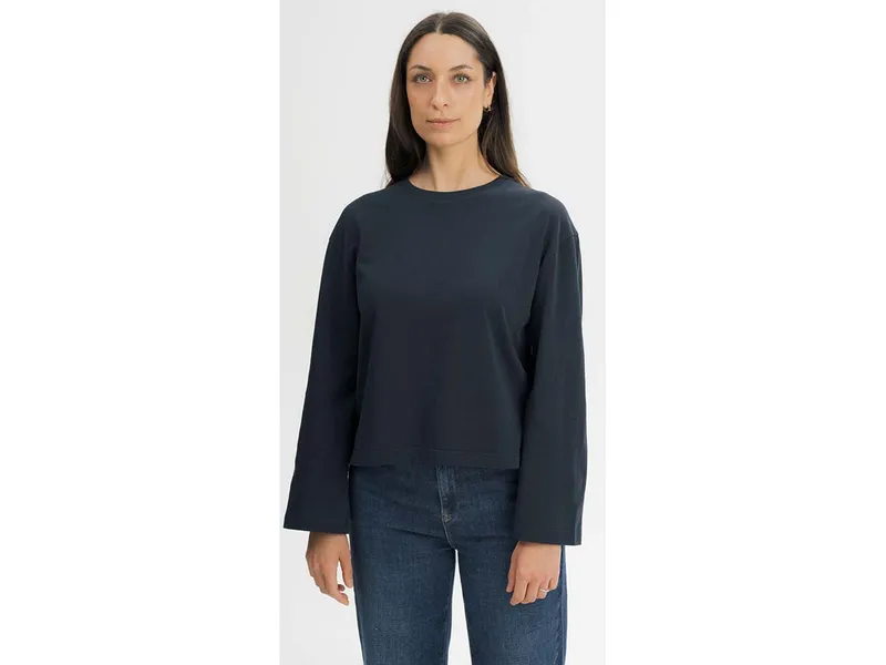 MELA MELA Oversized Langarmshirt schwer Style SANGEETHA aus 100% Bio-Baumwolle, Navy, – Produktbild 1 von 5