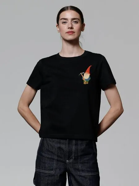 watapparel watapparel T-Shirt Frauen Gartenzwerg, Black, – Produktbild 2 von 3