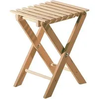 Klapphocker aus massivem Buchenholz, natur, belastbar bis 75 kg – Produktbild 1 von 1