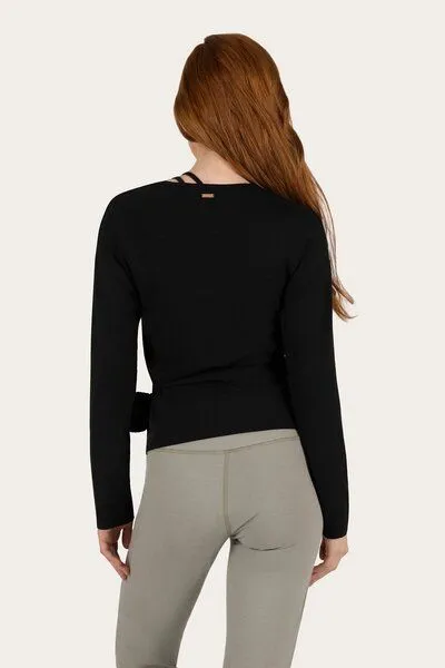 Urban Goddess Urban Goddess Aurora Yoga & Pilates Wickel-Longsleeve, Onyx black (schwarz), – Produktbild 3 von 4