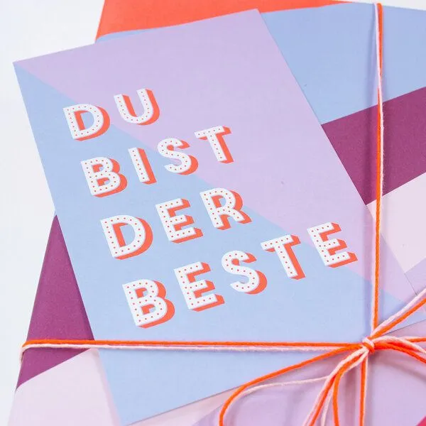 Bow & Hummingbird Bow & Hummingbird Postkarte "Du bist der Beste" – Produktbild 2 von 4