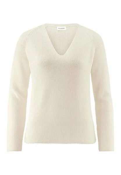 hessnatur hessnatur Strick Pullover Regular aus reiner Bio-Baumwolle, Cocos, – Produktbild 3 von 4